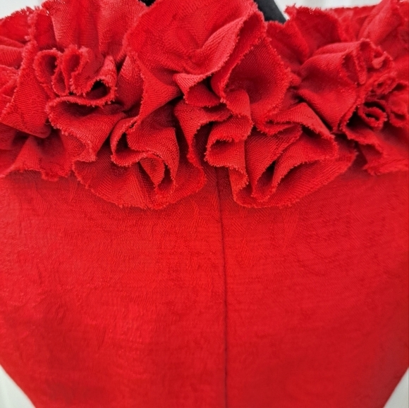 Danny & Nicole Red Textured Cropped Shrug Size 4P - Picture 8 of 9